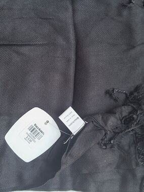 Cost Plus World Market Black Lightweight Fringed Scarf Wrap